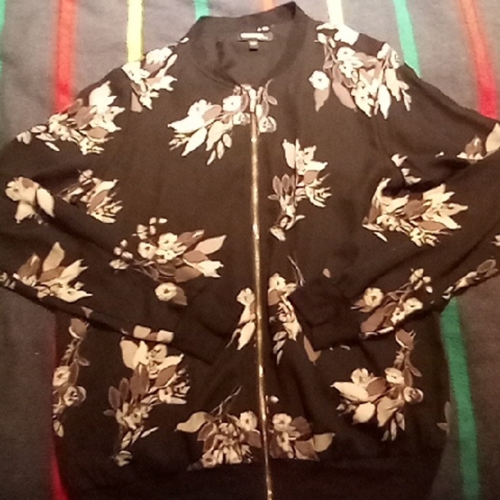 George Black and White Floral Jacket